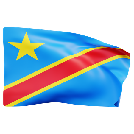 Bandera de la república del congo  3D Icon