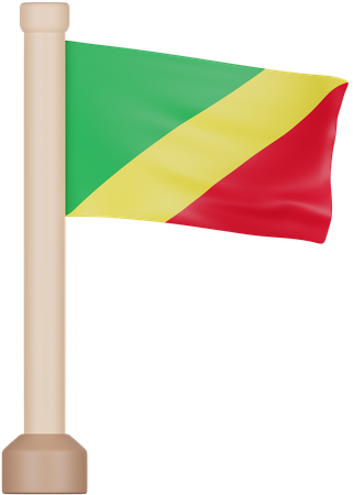 Bandera de la república del congo  3D Icon