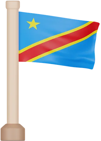 Bandera de la república democrática del congo  3D Icon