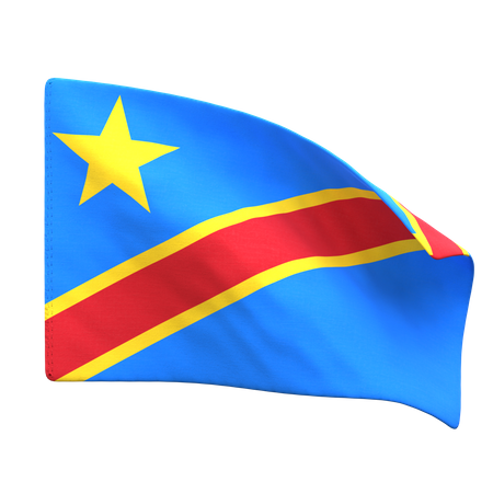 Bandera de la república democrática del congo  3D Icon