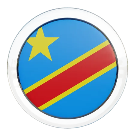 Bandera redonda de la República Democrática del Congo  3D Icon