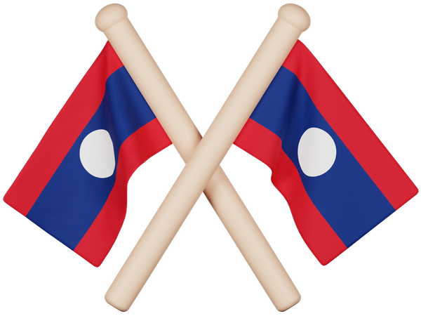 Bandera de laos  3D Icon