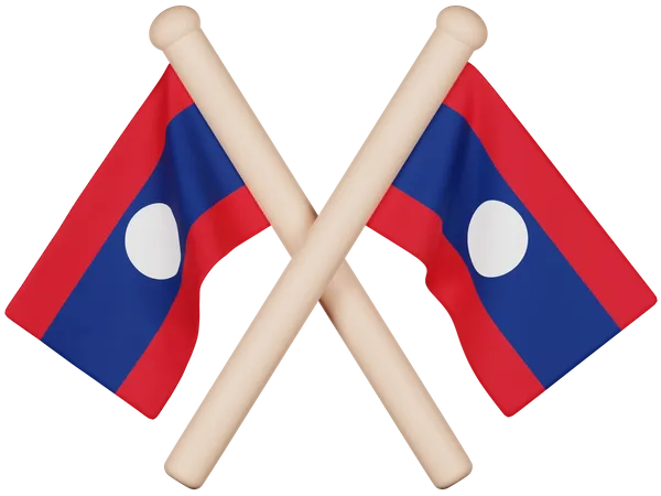 Bandera de laos  3D Icon