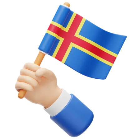 Bandera de las islas Åland  3D Icon