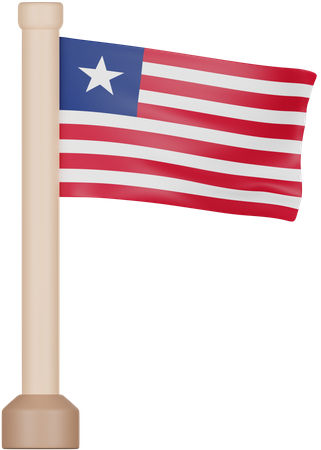 Bandera de liberia  3D Icon