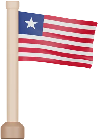 Bandera de liberia  3D Icon