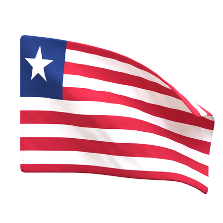 Bandera de liberia  3D Icon