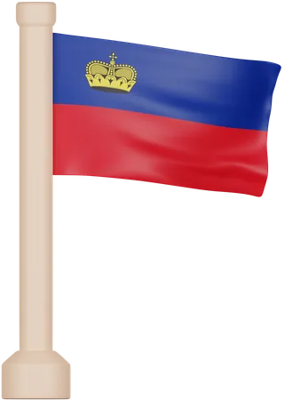 Bandera de liechtenstein  3D Icon