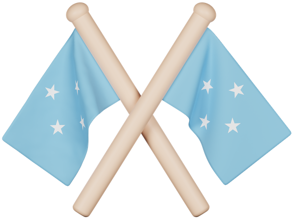 Bandera de los estados federados de micronesia  3D Icon