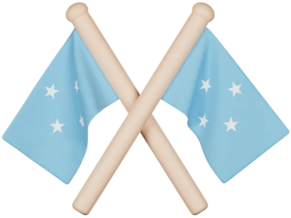 Bandera de los estados federados de micronesia  3D Icon