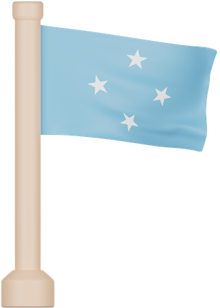 Bandera de los estados federados de micronesia  3D Icon