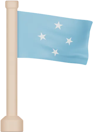 Bandera de los estados federados de micronesia  3D Icon