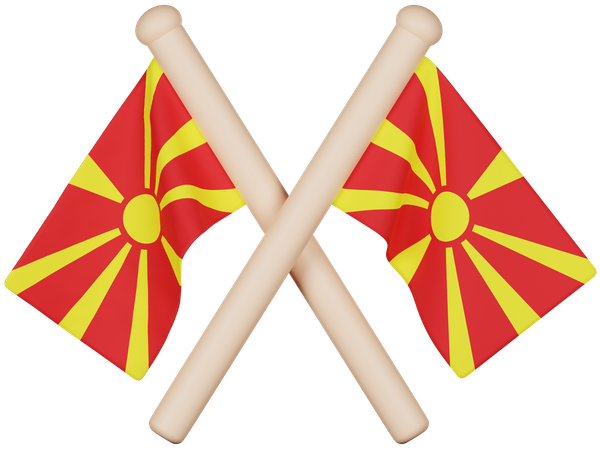 Bandera de macedonia del norte  3D Icon