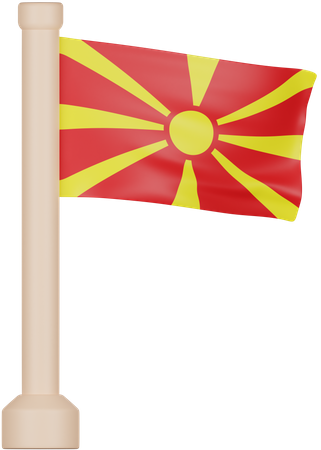 Bandera de macedonia del norte  3D Icon