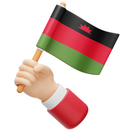 Bandera de Malawi en la mano  3D Icon