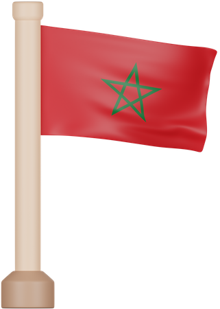 Bandera de marruecos  3D Icon