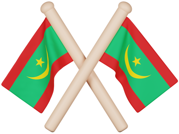 Bandera de mauritania  3D Icon