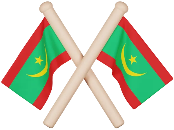 Bandera de mauritania  3D Icon