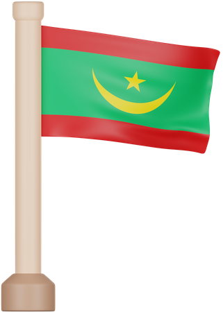 Bandera de mauritania  3D Icon