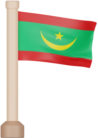 Bandera de mauritania  3D Icon