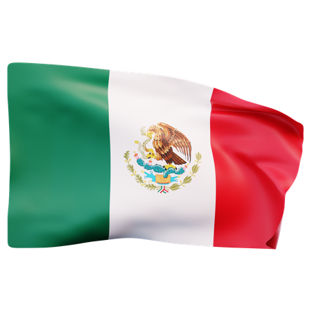 Bandera de mexico  3D Icon