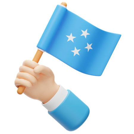 Bandera de micronesia  3D Icon