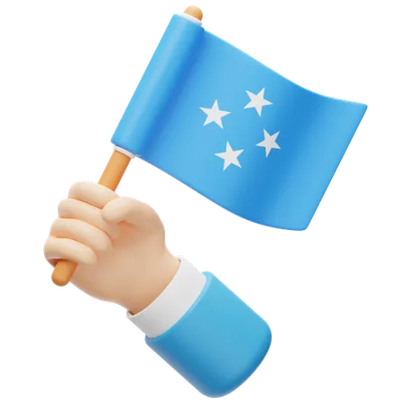 Bandera de micronesia  3D Icon