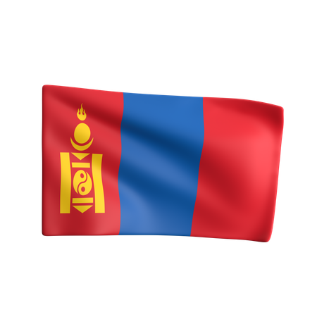 Bandera de mongolia  3D Icon