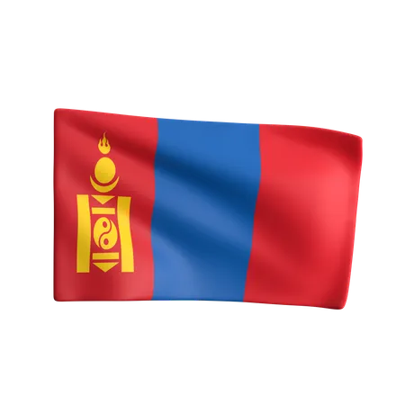 Bandera de mongolia  3D Icon