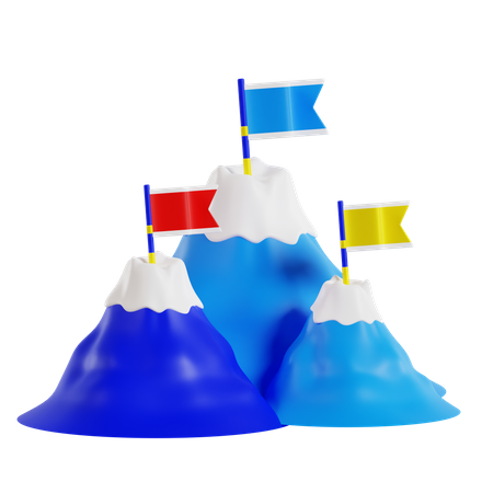 Bandera de montaña  3D Icon