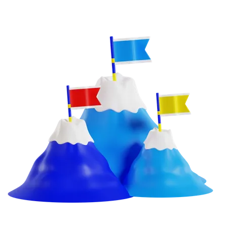 Bandera de montaña  3D Icon