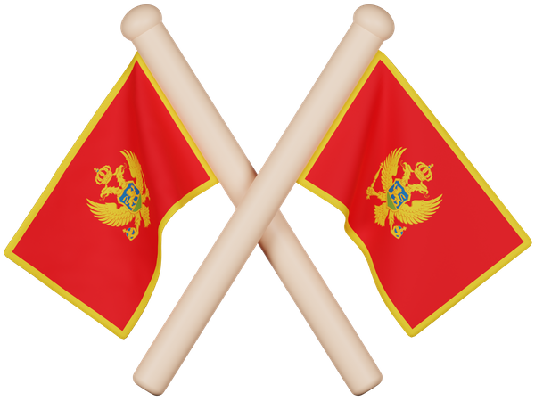 Bandera de montenegro  3D Icon