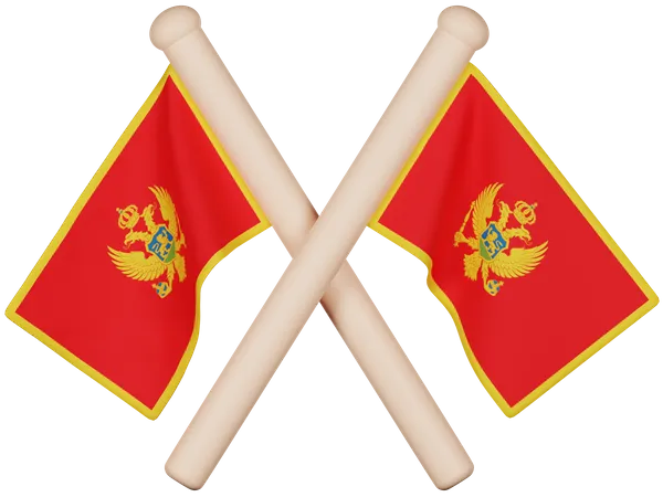 Bandera de montenegro  3D Icon