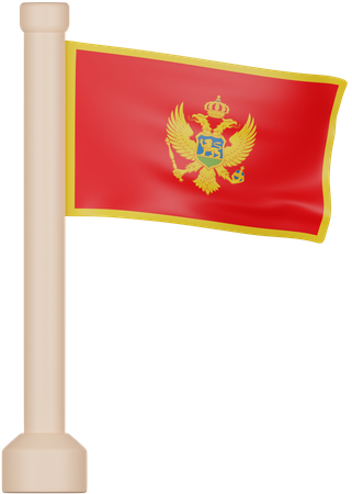 Bandera de montenegro  3D Icon