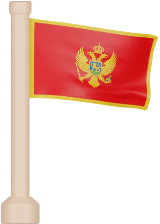 Bandera de montenegro  3D Icon