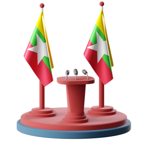 Bandera de myanmar  3D Icon