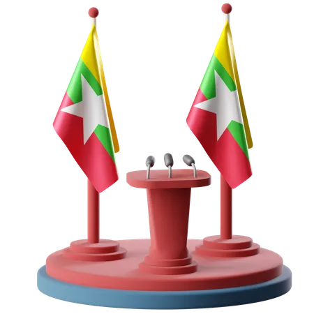 Bandera de myanmar  3D Icon