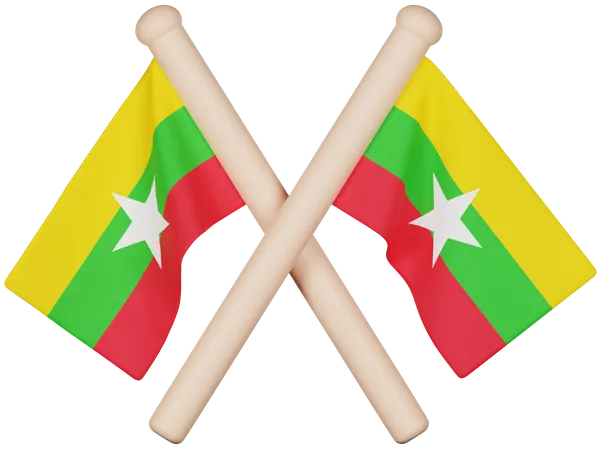 Bandera de myanmar  3D Icon