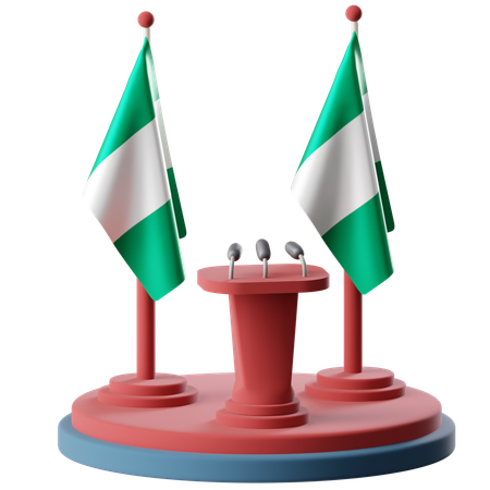 Bandera de nigeria  3D Icon