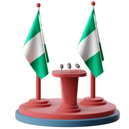 Bandera de nigeria  3D Icon