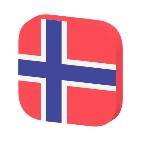 Bandera de noruega  3D Icon