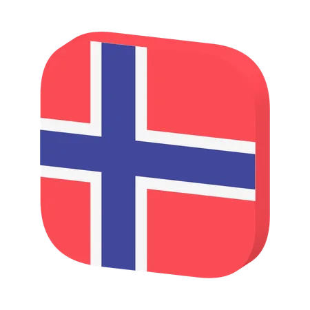 Bandera de noruega  3D Icon