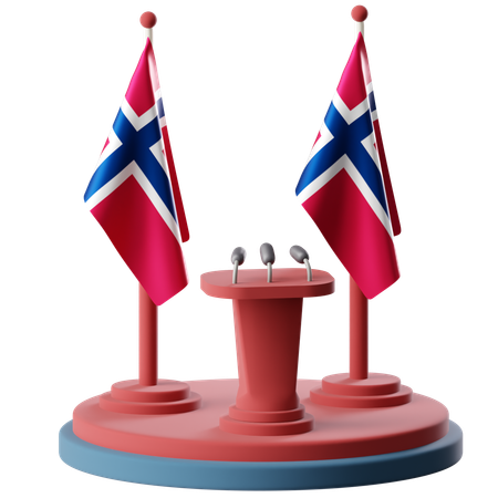 Bandera de noruega  3D Icon