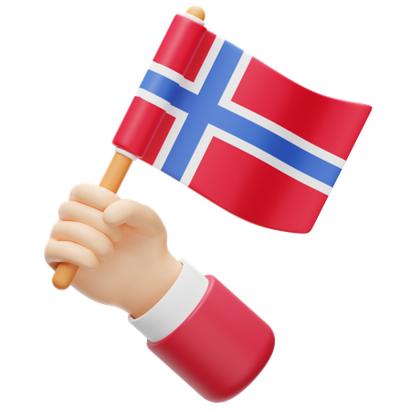 Bandera de noruega  3D Icon