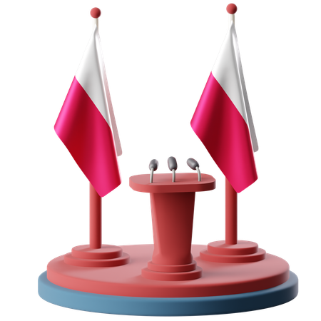 Bandera de polonia  3D Icon