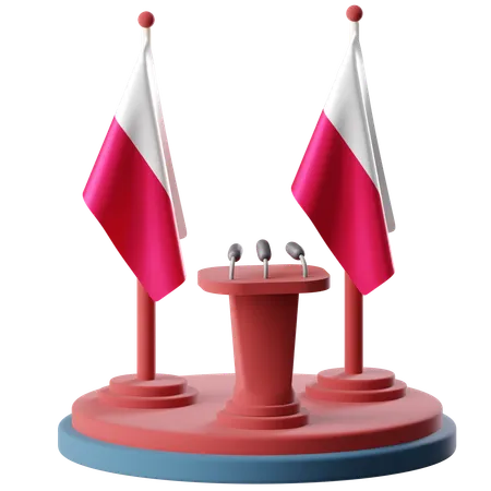 Bandera de polonia  3D Icon