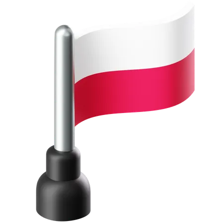 Bandera de polonia  3D Icon