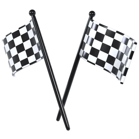 Bandera de carrera  3D Illustration