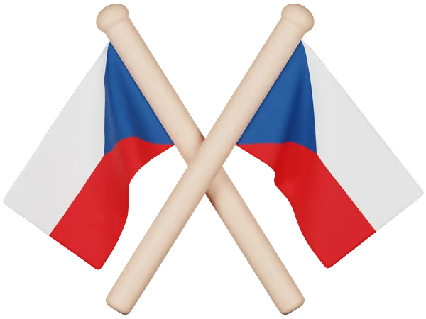 Bandera de la república checa  3D Icon