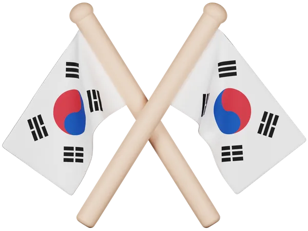 Bandera de la República de Corea  3D Icon